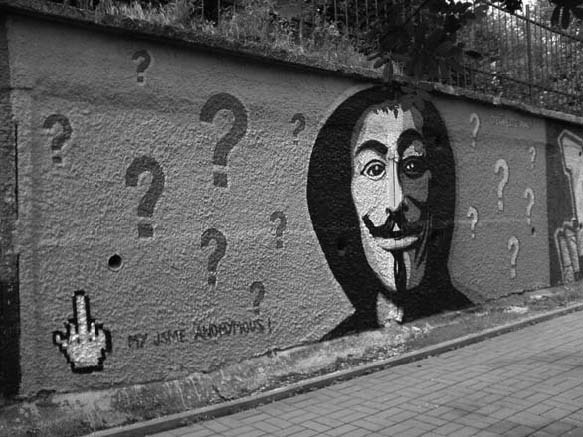 Graffiti Anonymous na zdi v Teplicích-Sobědruhách